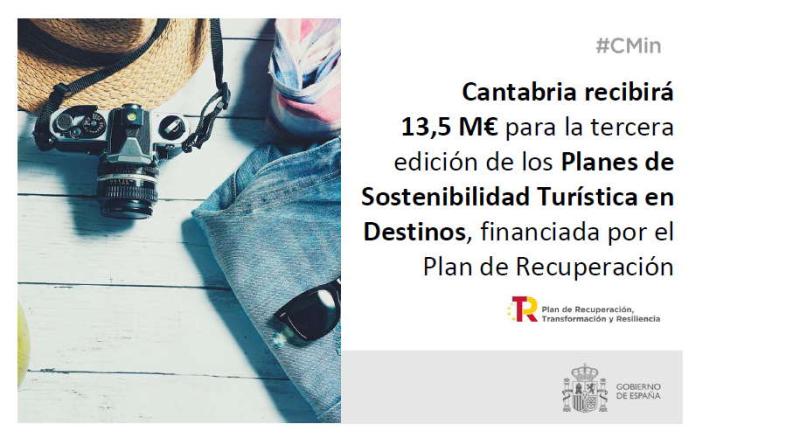 Cantabria recibirá 13,5 millones de euros para el impulso de los Planes de Sostenibilidad Turística en Destinos 2023